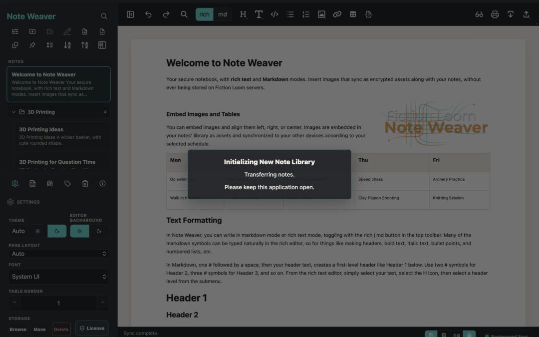 Onboarding Additional Devices in Note Weaver