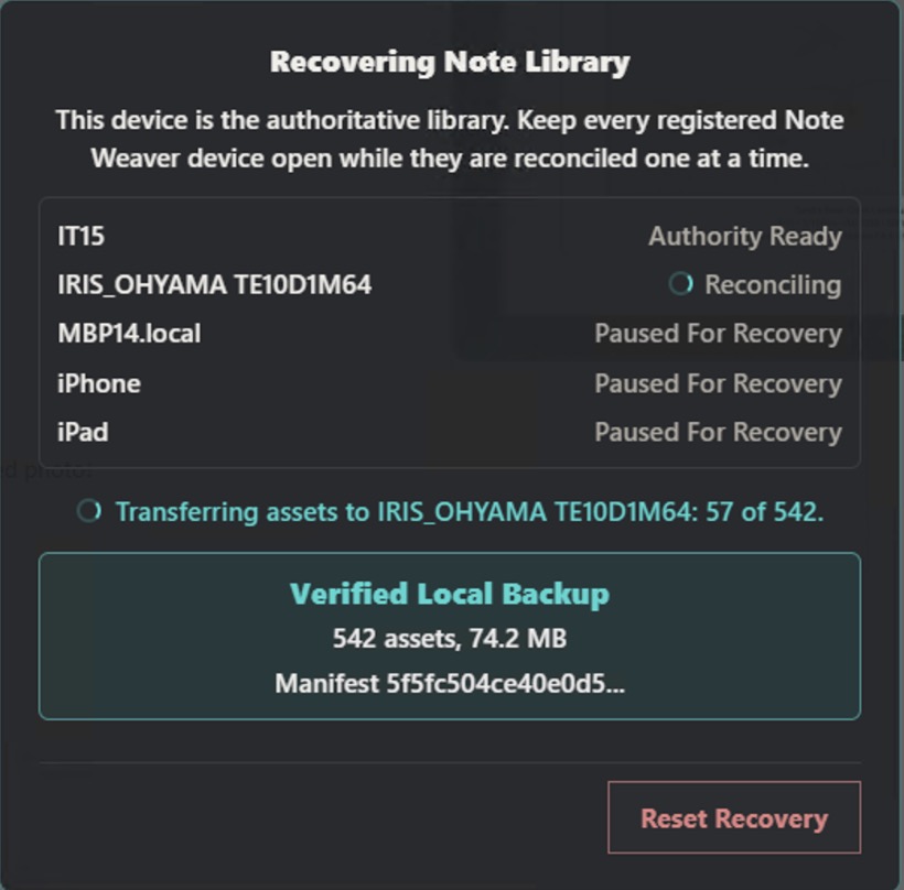 Recovery In Progress Recovery In Progress